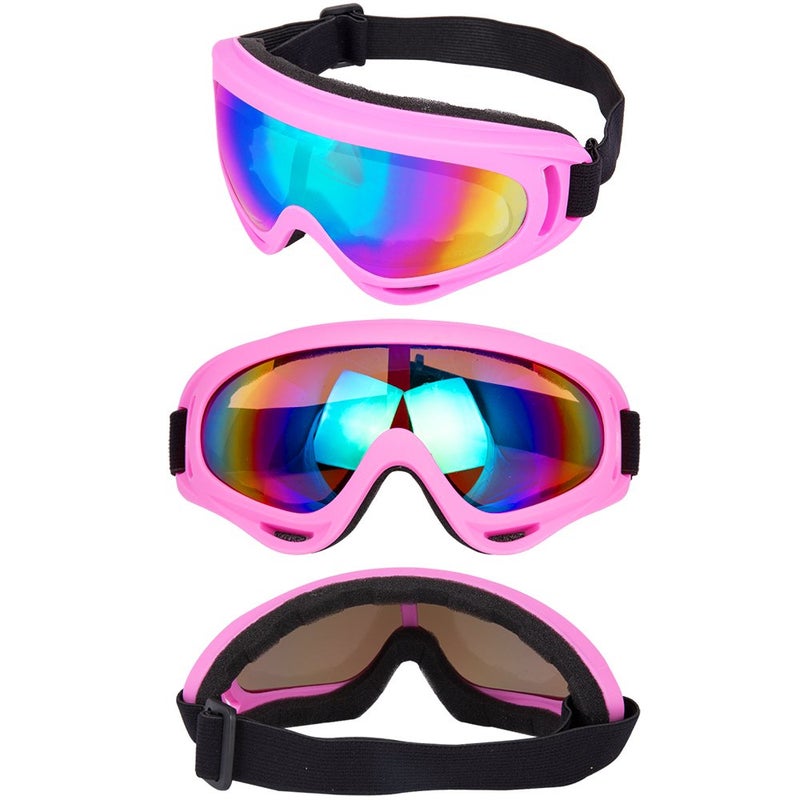 LJDJ Ski Goggles, Pack of 4 - Snowboard Adjustable UV 400 Protective Motorcycle Goggles Outdoor Sports Tactical Glasses Dust-proof Combat Military Sunglasses for Kids, Boys, Girls, Youth, Men, Women - Image 4
